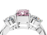 White gold Three-Stone Fancy Pink Radiant Cut Diamond Channel Set Engagement Ring with Prong Setting_28
