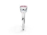 White gold Three-Stone Fancy Pink Radiant Cut Diamond Engagement Ring with Prong Setting_17