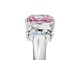White gold Three-Stone Fancy Pink Radiant Cut Diamond Engagement Ring with Prong Setting_20