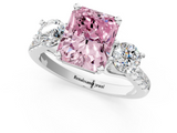 White gold Three-Stone Fancy Pink Radiant  Cut Diamond Pavé Band with Four-Prong Setting_29