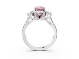 White gold Three-Stone Fancy Pink Radiant  Cut Diamond Pavé Band with Four-Prong Setting_31