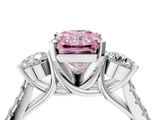 White gold Three-Stone Fancy Pink Radiant  Cut Diamond Pavé Band with Four-Prong Setting_32