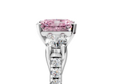 White gold Three-Stone Fancy Pink Radiant  Cut Diamond Pavé Band with Four-Prong Setting_33