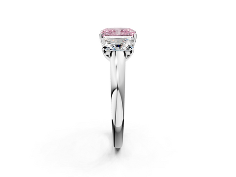 White gold Three-Stone Fancy Pink Radiant  Cut Diamond Ring with Channel-Set Band and Four-Prong Setting_68