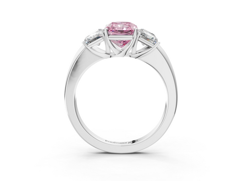 White gold Three-Stone Fancy Pink Radiant  Cut Diamond Ring with Channel-Set Band and Four-Prong Setting_69
