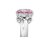 White gold Three-Stone Fancy Pink Radiant  Cut Diamond Ring with Channel-Set Band and Four-Prong Setting_90