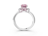 White gold Three-Stone Fancy Pink Radiant  Cut Diamond Solitaire with Prong Setting and Classic Band_31