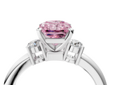 White gold Three-Stone Fancy Pink Radiant  Cut Diamond Solitaire with Prong Setting and Classic Band_32
