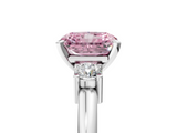 White gold Three-Stone Fancy Pink Radiant  Cut Diamond Solitaire with Prong Setting and Classic Band_33