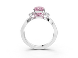 White gold Three-Stone Fancy Pink Radiant  Cut Diamond Twist Band with Prong Setting_37