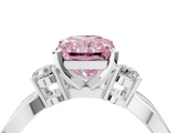 White gold Three-Stone Fancy Pink Radiant  Cut Diamond Twist Band with Prong Setting_38