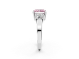 White gold Three-Stone Fancy Pink Radiant  Cut Solitaire Ring with Prong Setting_5