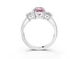White gold Three-Stone Fancy Pink Radiant  Cut Solitaire Ring with Prong Setting_6