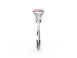 White gold Three-Stone Fancy Pink Radiant  Diamond Ring with Pear Side Stones in Four-Prong Setting_61