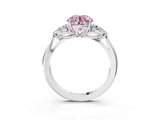 White gold Three-Stone Fancy Pink Round Cut Brilliant Diamond Solitaire Ring with Tapered Band and Four-Prong Setting_37