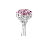 White gold Three-Stone Fancy Pink Round Cut Brilliant Diamond Solitaire Ring with Tapered Band and Four-Prong Setting_39