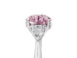 White gold Three-Stone Fancy Pink Round Cut Brilliant Diamond Solitaire Ring with Tapered Band and Four-Prong Setting_51
