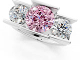 White gold Three Stone Fancy Pink Round Cut Cut Channel Set Diamond Ring_37