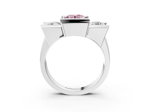 White gold Three Stone Fancy Pink Round Cut Cut Channel Set Diamond Ring_39