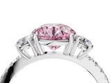 White gold Three-Stone Fancy Pink Round Cut Cut Diamond Pavé Band with Prong Setting_49