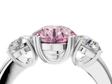 White gold Three-Stone Fancy Pink Round Cut Cut Diamond Ring with Channel Set Band and Four-Prong Setting_41