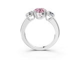 White gold Three-Stone Fancy Pink Round Cut Cut Diamond Ring with Channel Set Band and Four-Prong Setting_45