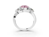 White gold Three-Stone Fancy Pink Round Cut Cut Diamond Split Shank Prong Set Ring_15