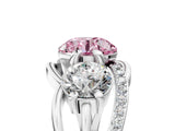 White gold Three-Stone Fancy Pink Round Cut Cut Diamond Split Shank Prong Set Ring_17