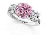 White gold Three-Stone Fancy Pink Round Cut Cut Solitaire Ring with Classic Prong Setting_13