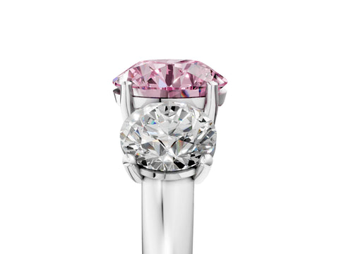 White gold Three-Stone Fancy Pink Round Cut Cut Solitaire Ring with Classic Prong Setting_17