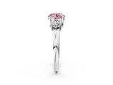 White gold Three-Stone Fancy Pink Round Cut Cut Solitaire Ring with Classic Prong Setting_2
