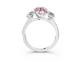 White gold Three-Stone Fancy Pink Round Cut Cut Solitaire Ring with Classic Prong Setting_3
