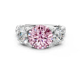 White gold Three-Stone Fancy Pink Round Cut Diamond Braided Band Ring with Four-Prong Setting_34