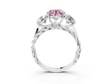 White gold Three-Stone Fancy Pink Round Cut Diamond Braided Band Ring with Four-Prong Setting_43