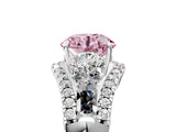 White gold Three-Stone Fancy Pink Round Cut Diamond Engagement Ring with Pave Band and Prong Setting_17