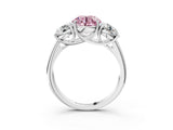 White gold Three-Stone Fancy Pink Round Cut Diamond Engagement Ring with Prong Setting_18