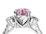 White gold Three-Stone Fancy Pink Round  Cut Diamond Pavé Band with Four-Prong Setting_16