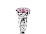 White gold Three-Stone Fancy Pink Round  Cut Diamond Pavé Band with Four-Prong Setting_17