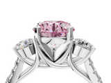 White gold Three-Stone Fancy Pink Round  Cut Diamond Pavé Band with Four-Prong Setting_32
