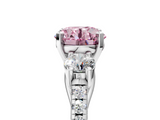 White gold Three-Stone Fancy Pink Round  Cut Diamond Pavé Band with Four-Prong Setting_33