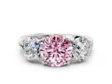 White gold Three-Stone Fancy Pink Round  Cut Diamond Ring with Channel-Set Band and Four-Prong Setting_20