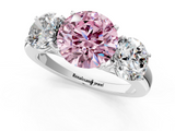 White gold Three-Stone Fancy Pink Round  Cut Diamond Ring with Channel-Set Band and Four-Prong Setting_21