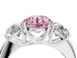 White gold Three-Stone Fancy Pink Round  Cut Diamond Ring with Channel-Set Band and Four-Prong Setting_24