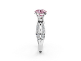 White gold Three-Stone Fancy Pink Round  Cut Diamond Twist Band with Prong Setting_2