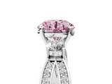 White gold Three-Stone Fancy Pink Round  Cut Diamond Twist Band with Prong Setting_5