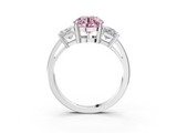 White gold Three-Stone Fancy Pink Round  Cut Solitaire Ring with Prong Setting_6