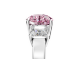 White gold Three-Stone Fancy Pink Round  Cut Solitaire Ring with Prong Setting_8