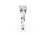 White gold Three Stone Fancy Yellow Asscher Cut Cut Channel Set Diamond Ring_26