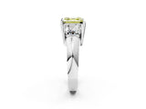 White gold Three Stone Fancy Yellow Asscher Cut Cut Channel Set Diamond Ring_38