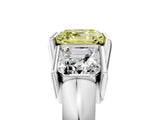 White gold Three Stone Fancy Yellow Asscher Cut Cut Channel Set Diamond Ring_41
